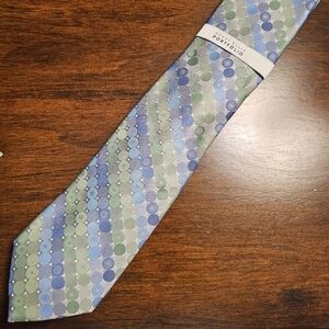 Perry Ellis Blue and Green Patterned Tie